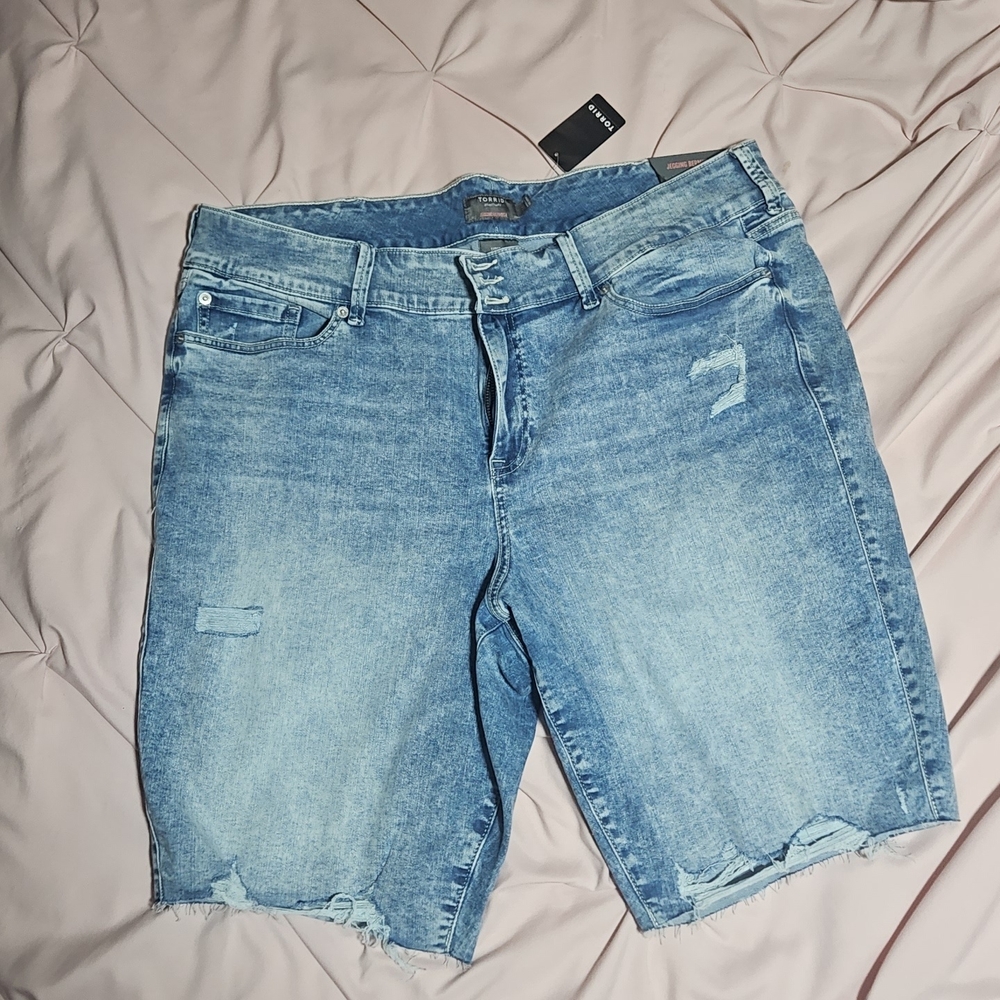 Torrid Light Blue Jegging Bermuda Shorts